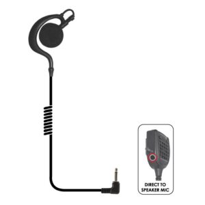 Rabbit Listen-Only Earhook Short-Tube Large-Speaker 3.5mm for 3.5mm Speaker-Mic Connector