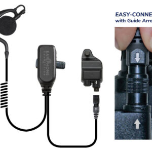 Owl Large-Speaker Earhook Lapel Microphone Easy-Connect for Harris P5300/P5400/P5500