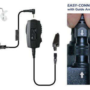 Chameleon Acoustic-Tube Dual-PTT Body Microphone Clear Coiled-Tube Easy-Connect for Tait