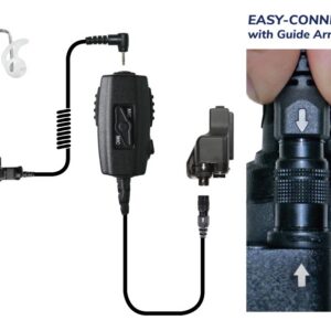 Chameleon Acoustic-Tube Dual-PTT Body Microphone Clear Coiled-Tube Easy-Connect for Motorola XTS1500/XTS2000/XTS2500