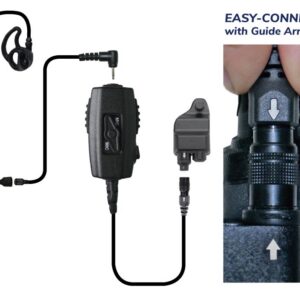 Chameleon Tubeless Dual-PTT Body Microphone Black Micro Sound Earpiece Easy-Connect for Harris P5300/P5400/P5500