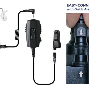 Chameleon Acoustic-Tube Dual-PTT Body Microphone Clear Coiled-Tube Easy-Connect for Motorola APX1000/APX2000/APX3000