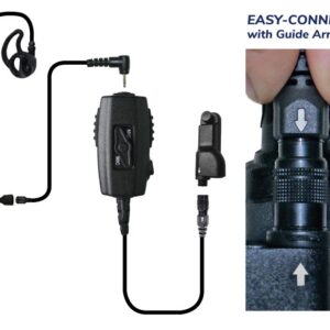Chameleon Tubeless Dual-PTT Body Microphone Black Micro Sound Earpiece Easy-Connect for Motorola APX NEXT/APX1000/APX2000
