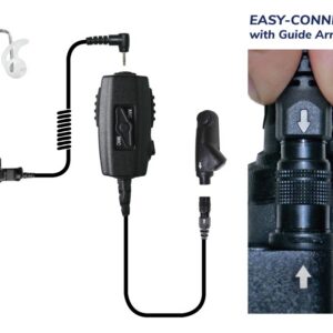 Chameleon Acoustic-Tube Dual-PTT Body Microphone Clear Coiled-Tube Easy-Connect for Harris XG-100/XL-150/XL-185
