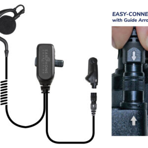 Owl Large-Speaker Earhook Lapel Microphone Easy-Connect for Harris XG-100/XL-150/XL-185