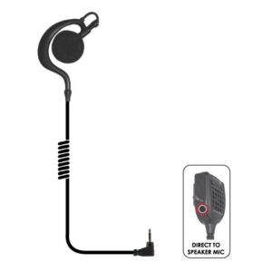 Rabbit Listen-Only Earhook Short-Tube Large-Speaker 2.5mm for 2.5mm Speaker-Mic Connector