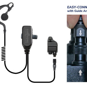 Falcon Earhook Lapel Microphone Small-Speaker Easy-Connect for Harris P5300/P5400/P5500