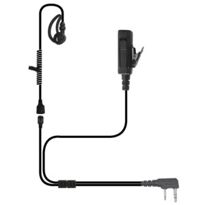 Lynx Two-Wire Tubeless Microphone Black Micro Sound Earpiece 2-Pin for Kenwood NX220/NX240V/NX320