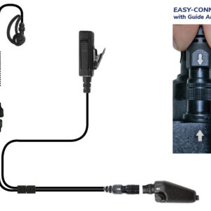 Whisper Lynx Two-Wire Covert Tubeless Microphone Easy-Connect for Harris XG-100/XL-150/XL-185