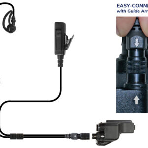 Lynx Two-Wire Tubeless Microphone Black Micro Sound Earpiece Easy-Connect for Motorola XTS1500/XTS2000/XTS2500