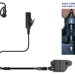 Lynx Two-Wire Tubeless Microphone Black Micro Sound Earpiece Easy-Connect for Harris P5300/P5400/P5500