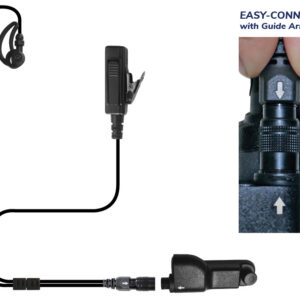 Lynx Two-Wire Tubeless Microphone Black Micro Sound Earpiece Easy-Connect for Motorola APX NEXT/APX1000/APX2000