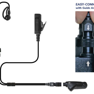 Lynx Two-Wire Tubeless Microphone Black Micro Sound Earpiece Easy-Connect for Harris XG-100/XL-150/XL-185