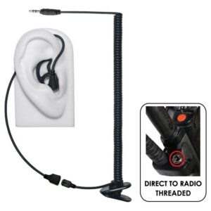 Micro Sound Tubeless Listen-Only Earpiece Black 3.5mm Threaded for 3.5mm Threaded Connector